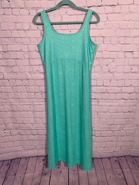 Columbia PFG Womens Sleeveless Midi Dress Printed Blue Size L Outdoor Casual
